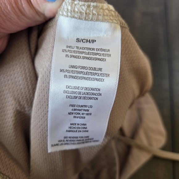 Free Country "Explore Trail to Town" Skort - Tan, Size Small Women's New Sporty - Picture 6 of 12